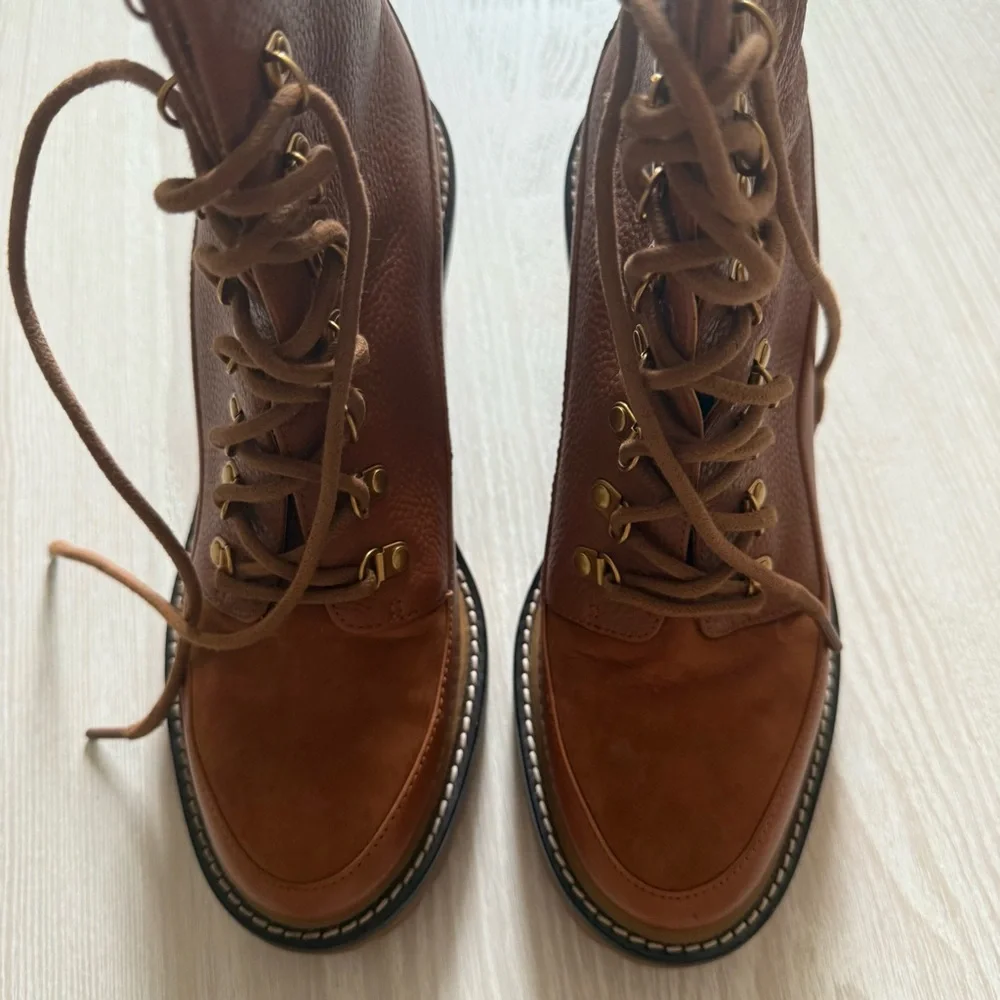 Tory Burch Women's Miller Block Heel Hiker Boots Size 8